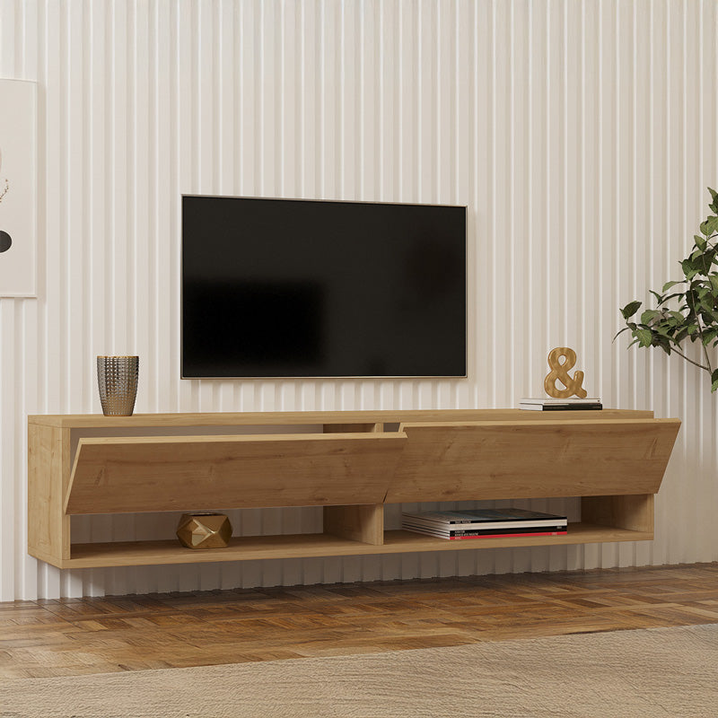 Стенен ТВ шкаф Melosa в нюанс дъб 141x30x31см