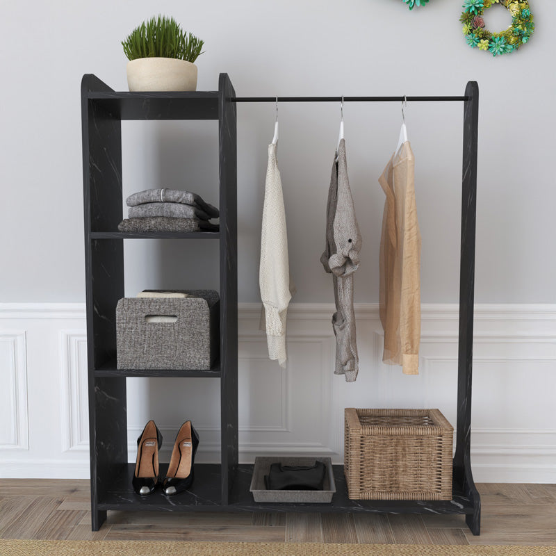 Входна мебел Renesme в черно с мраморна визия 106x45x128см