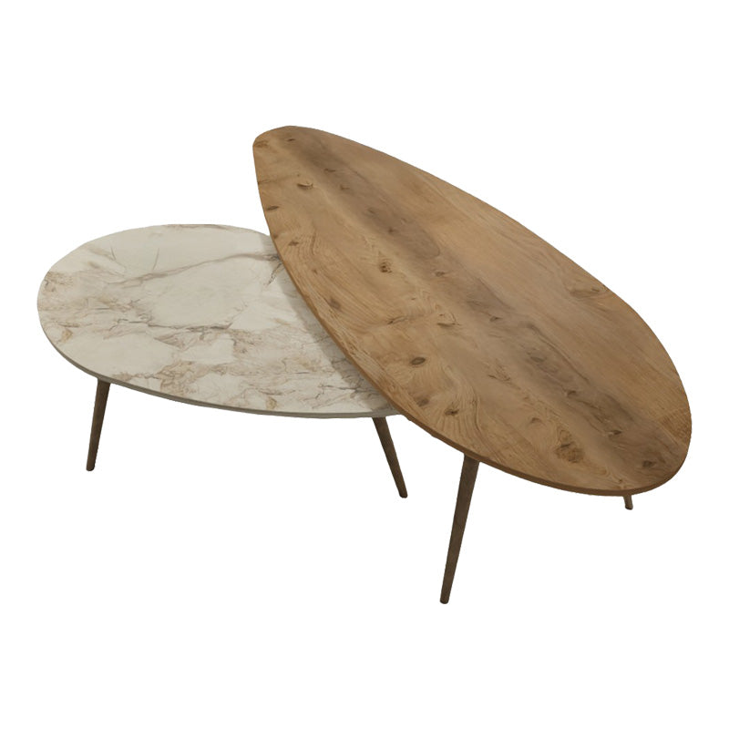 Холна маса Monty 2 бр. в естествен бежов мраморен нюанс 116x46x46cm