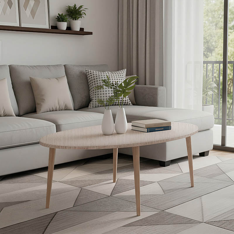 Холна маса Barton с естествен плот и орехови крака 90x45x40 см