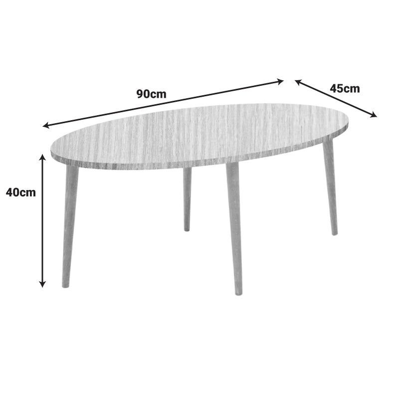 Холна маса Barton с естествен плот и орехови крака 90x45x40 см