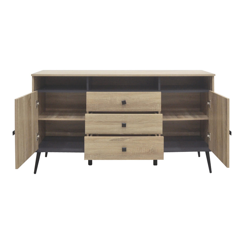 Бюфет Zezan в цвят sonoma-тъмносив 140.5x41.5x80см