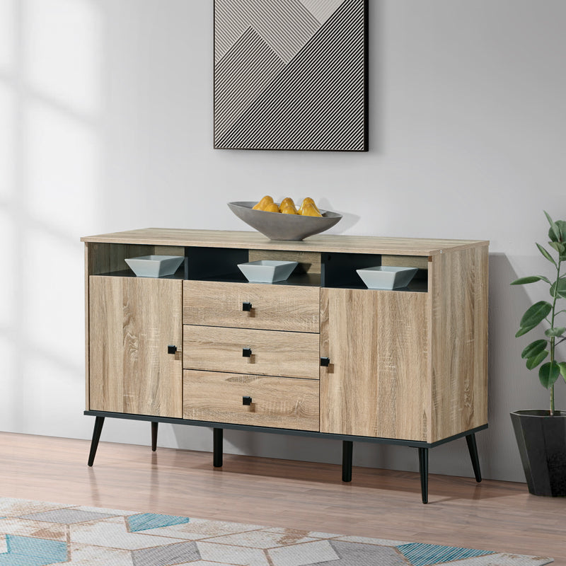 Бюфет Zezan в цвят sonoma-тъмносив 140.5x41.5x80см