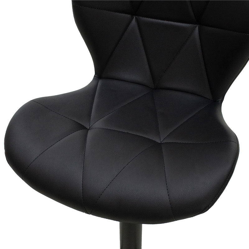 Бар стол Coozy с регулируема височина черен матов метал с PU в черно