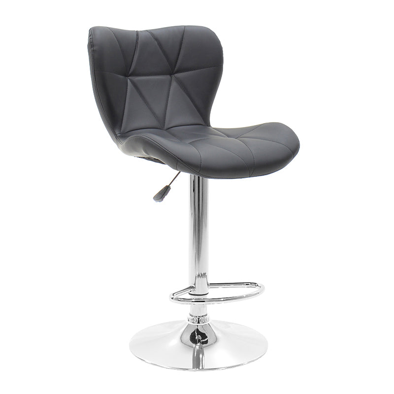 Бар стол Coozy с ПУ в черен цвят метал хром