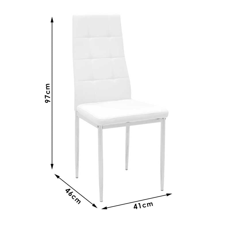 Стол Cube PU черен-хромиран крак