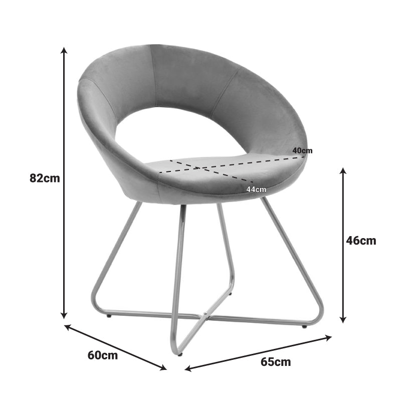 Стол Valentina крака метални злато с кадифе сиво