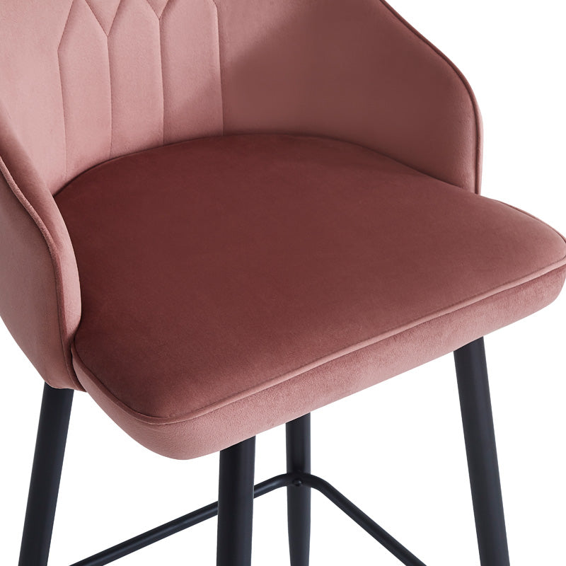 Бар стол Velva кадифе в цвят гнила ябълка 49x63x102см