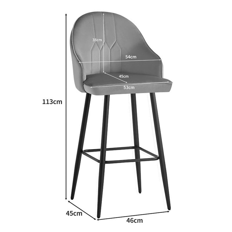 Бар стол Velva кадифе в цвят гнила ябълка 49x63x102см