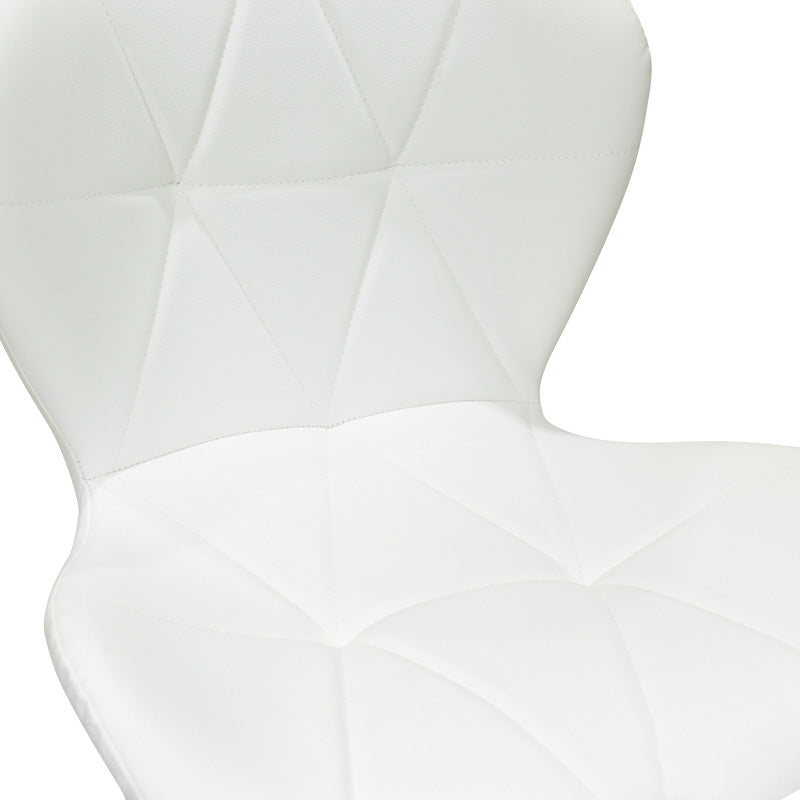 Бар стол coozy с регулируема височина черен матиран метал с пу в бял цвят 46x47x90-112см