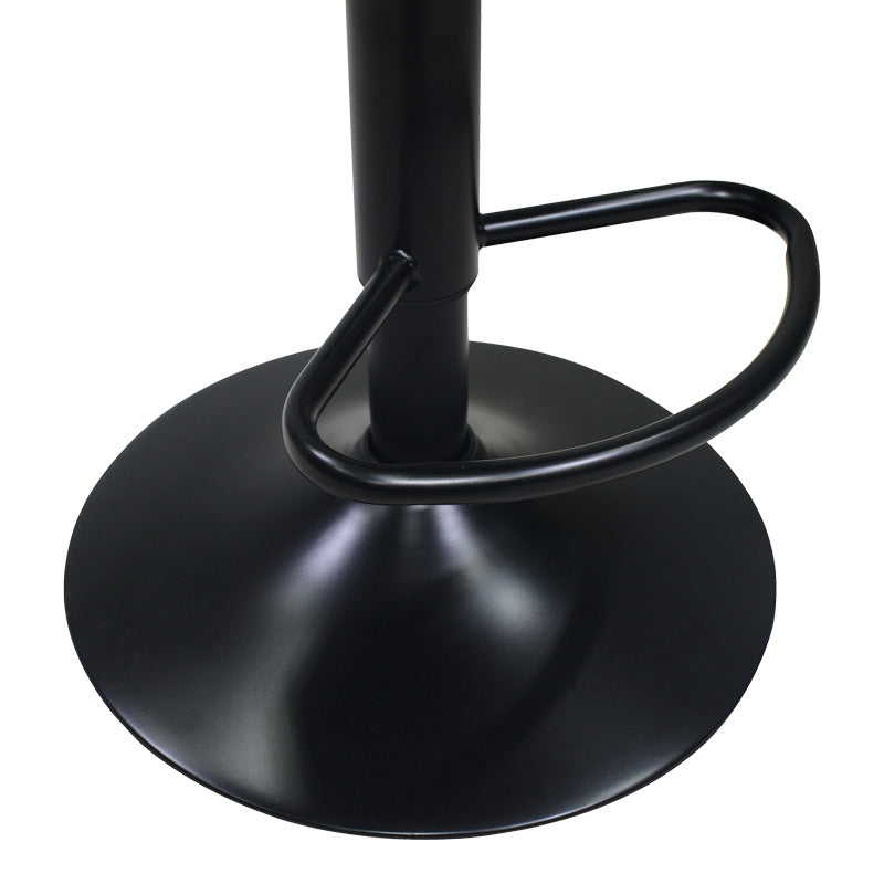 Бар стол coozy с регулируема височина черен матиран метал с пу в бял цвят 46x47x90-112см