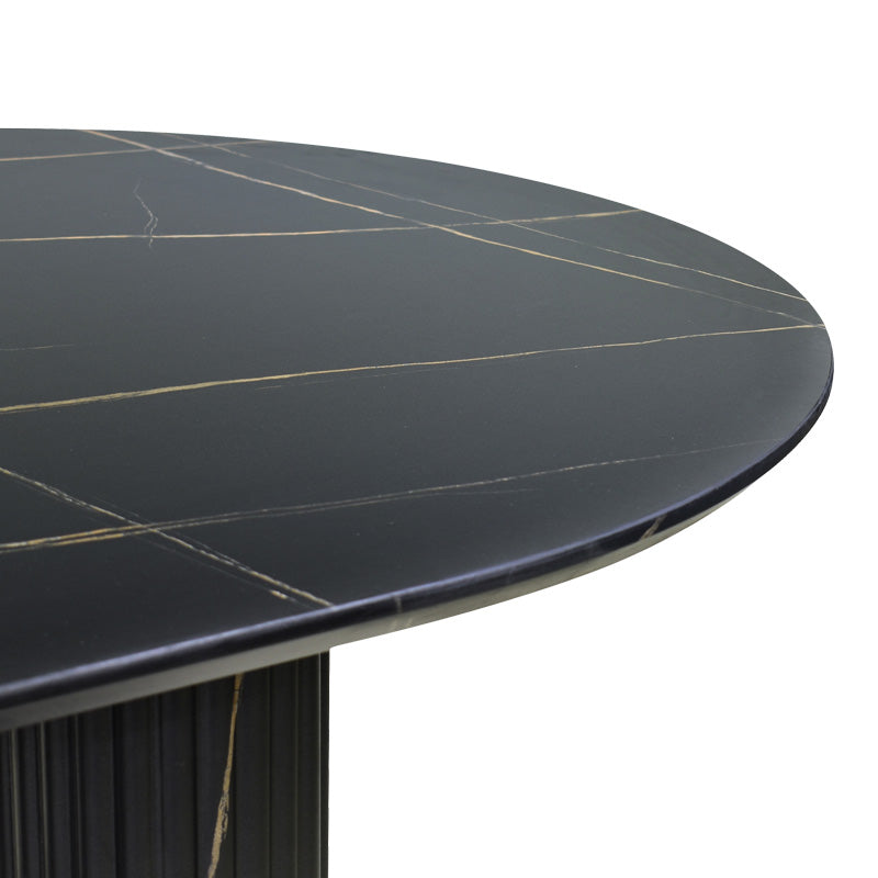Трапезна маса Nembou мдф в черен и златен цвят 210x100x76см