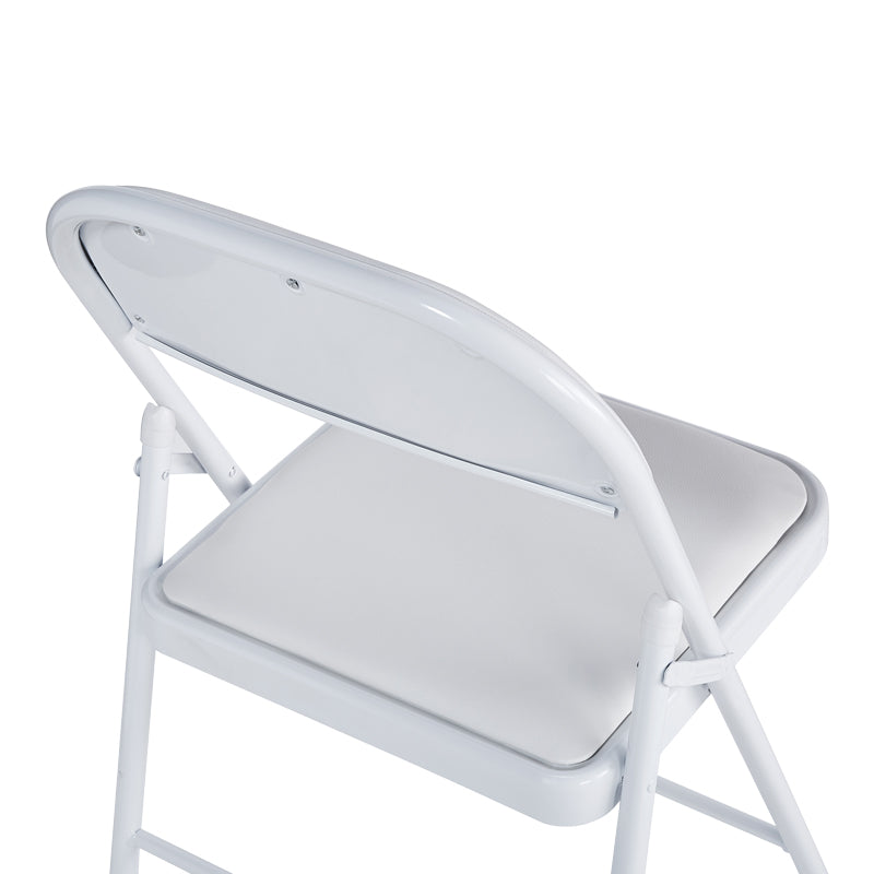 Сгъваем стол Niro pu-metal в бял цвят 46x46x79см