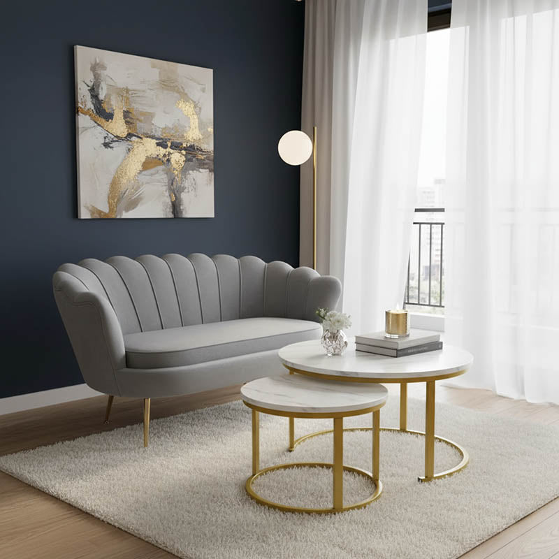 2-местен диван Daimon кадифе сив 134x70x77cm