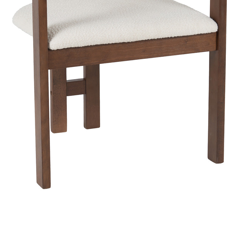 Кресло Winsor от каучуково дърво в бежово с крака в цвят орех 58,5x51x76см