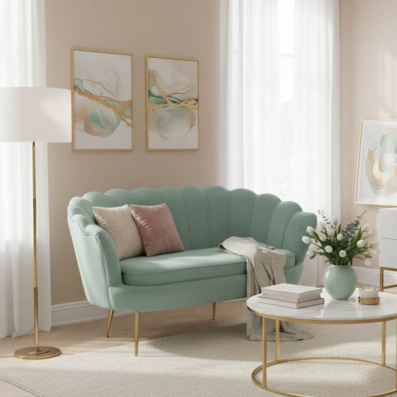 2-местен диван daimon кадифе в цвят шам-фъстък 134x70x77см