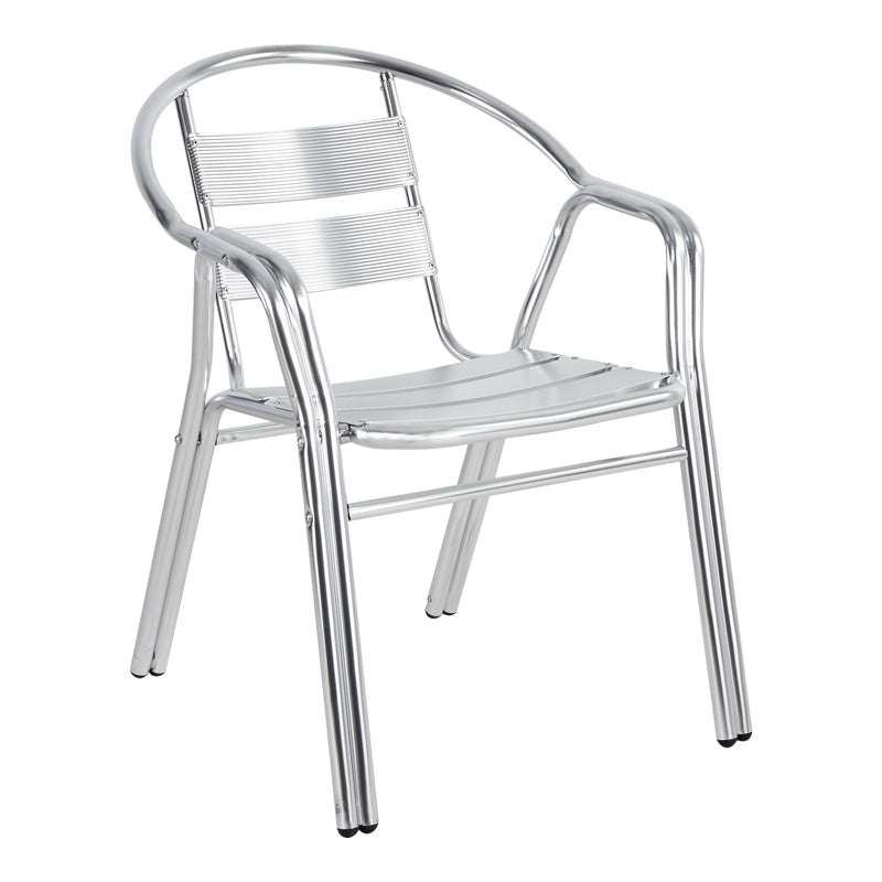 Трапезен комплект Zircu-Lazo II комплект от 3 броя хром алуминий с маса D60x60x70cm