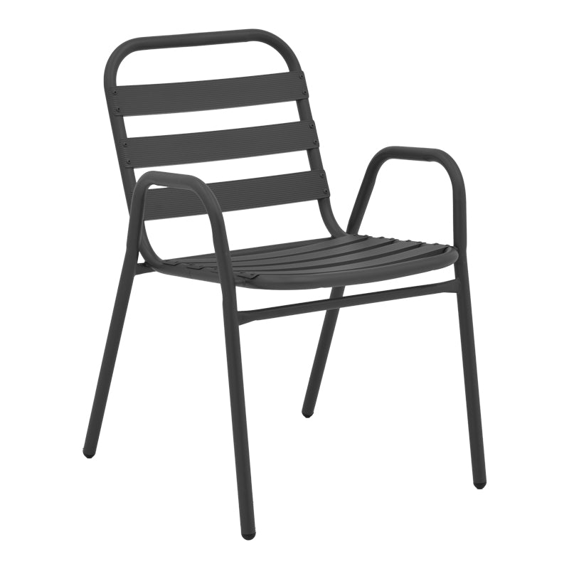 Фотьойл Sussie стек тъмносив метал с алуминиеви ламели 45x62x76см