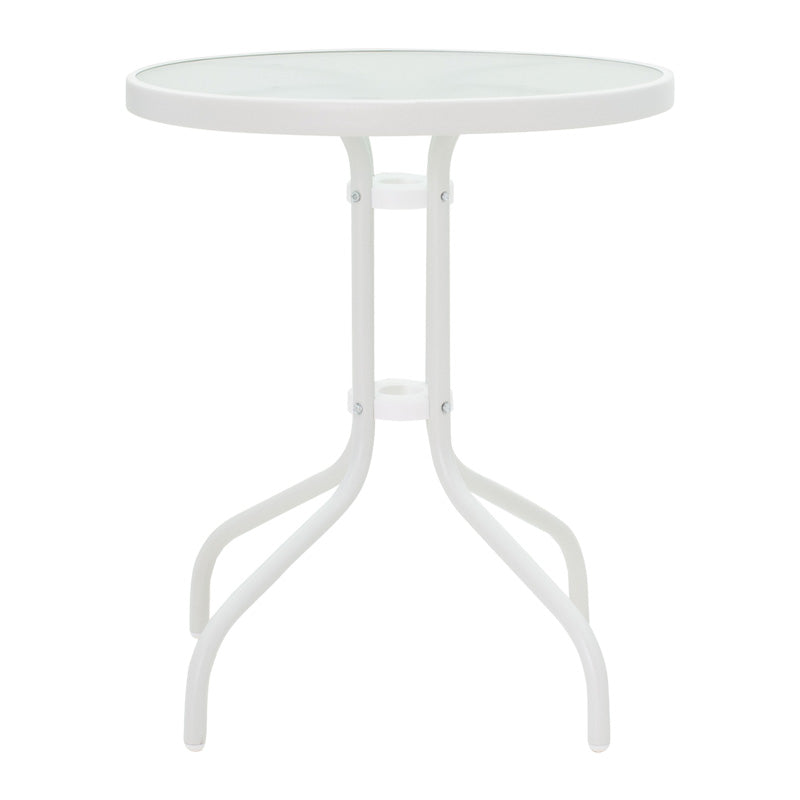 Градински комплект Watson-Sussie бял метал-стъкло Φ60x70см