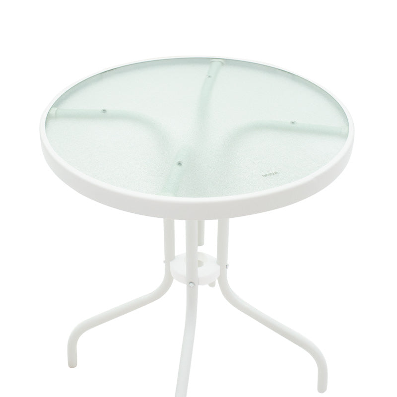 Градински комплект Watson-Sussie бял метал-стъкло Φ60x70см