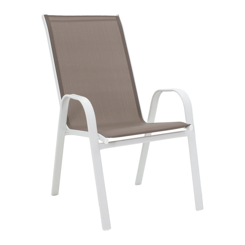 Градински комплект Watson-Calan бял метал-стъкло маса 70x70x70см