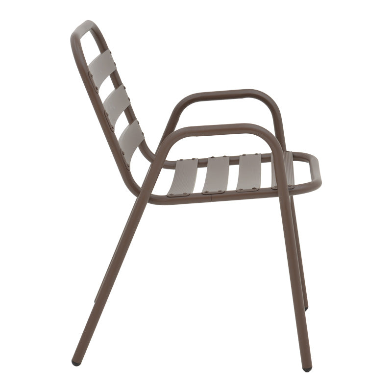 Градински комплект Watson-Sussie кафяв метал и стъкло, маса Φ60x70см