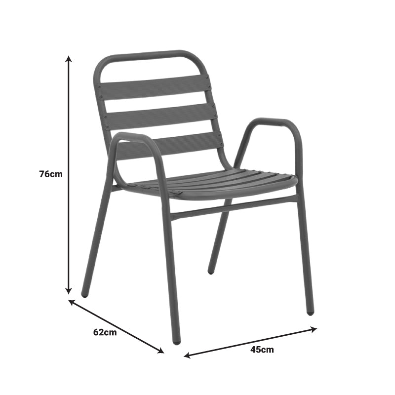 Градински комплект Watson-Sussie кафяв метал и стъкло, маса Φ60x70см