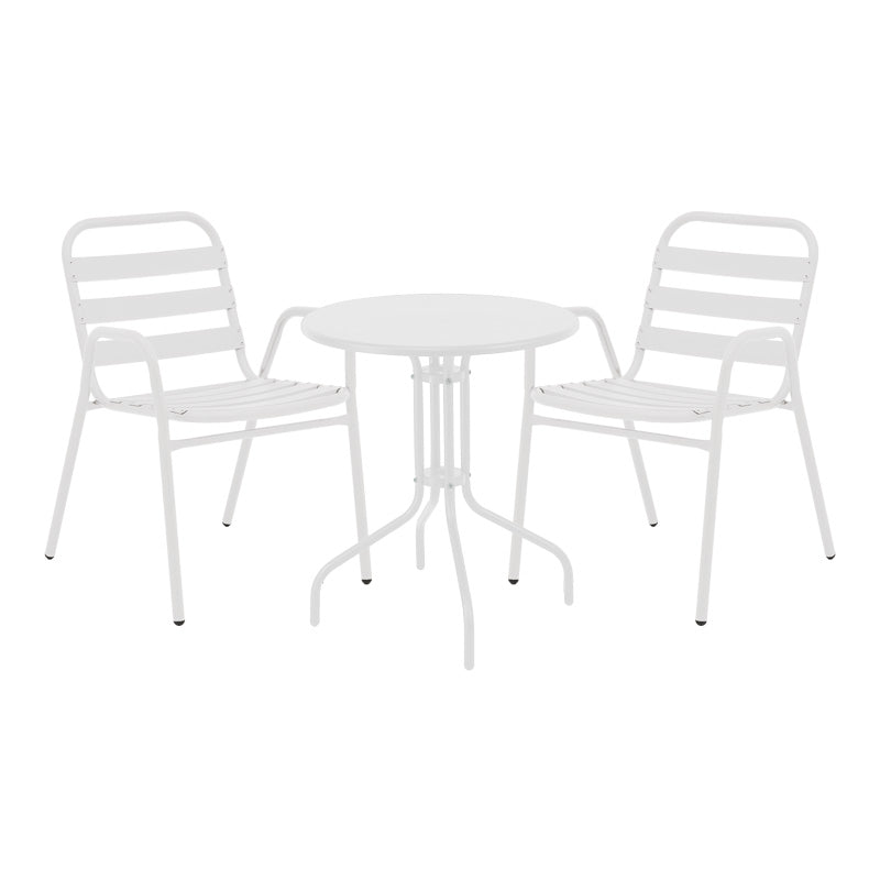 Градински комплект Vergo-Sussie бял метал Φ60x70см