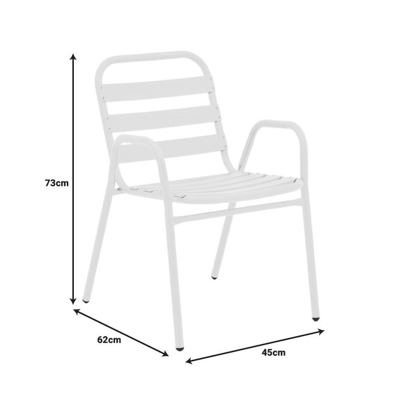 Градински комплект Vergo-Sussie бял метал Φ60x70см