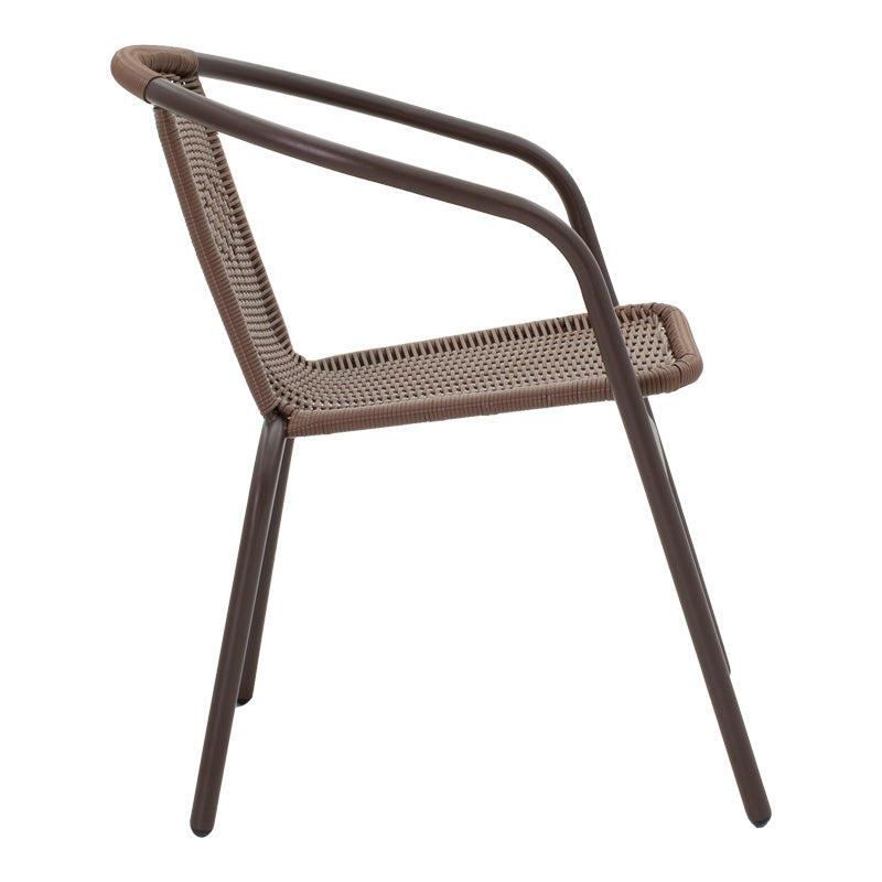 Градински комплект Vergo-Obbi кафяв метал с маса Φ60x70см