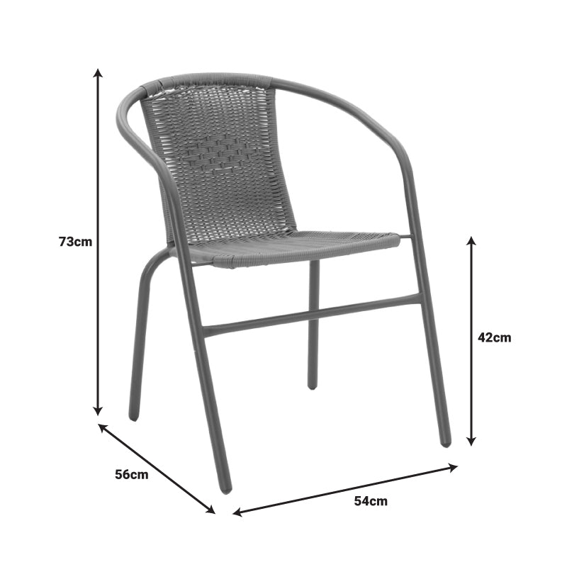 Градински комплект Vergo-Obbi кафяв метал с маса Φ60x70см