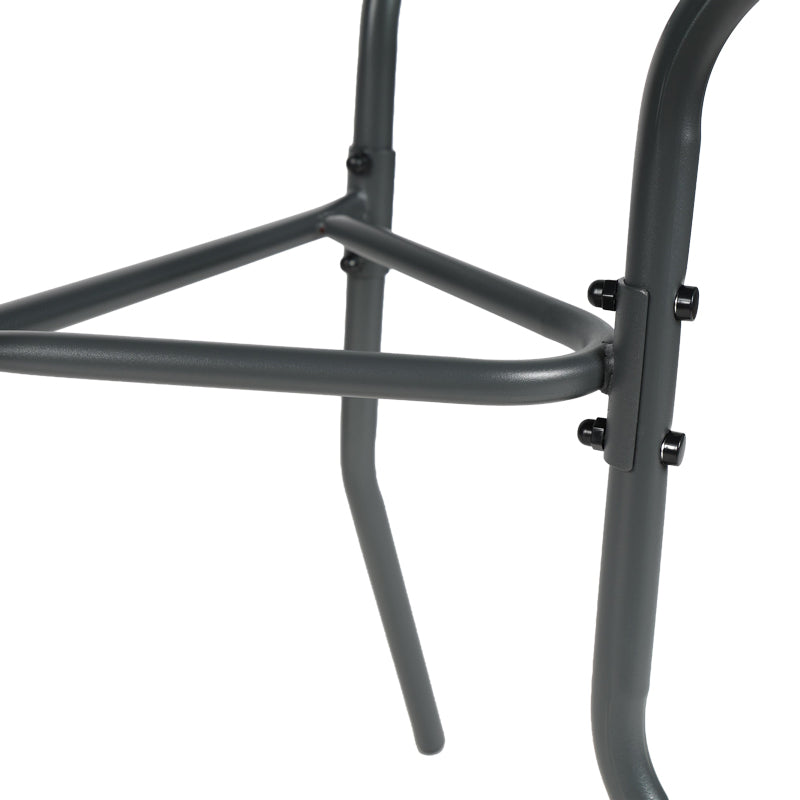 Полукръгла маса Bion стъкло-метална в тъмносив цвят 70x40x65см