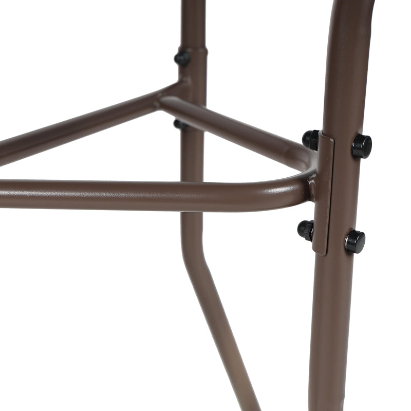 Полукръгла маса Bion стъкло-метална в кафяв цвят 70x40x65см