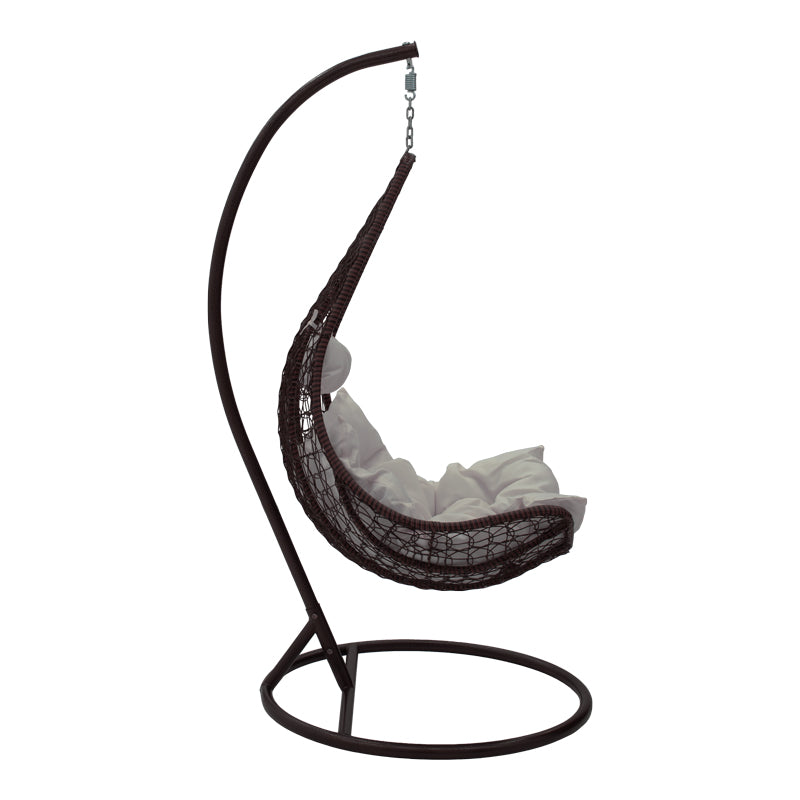 Висяща люлка soleil d, метална, кафява-полипропиленова, кафяво-бежова, възглавница 103x83x200см