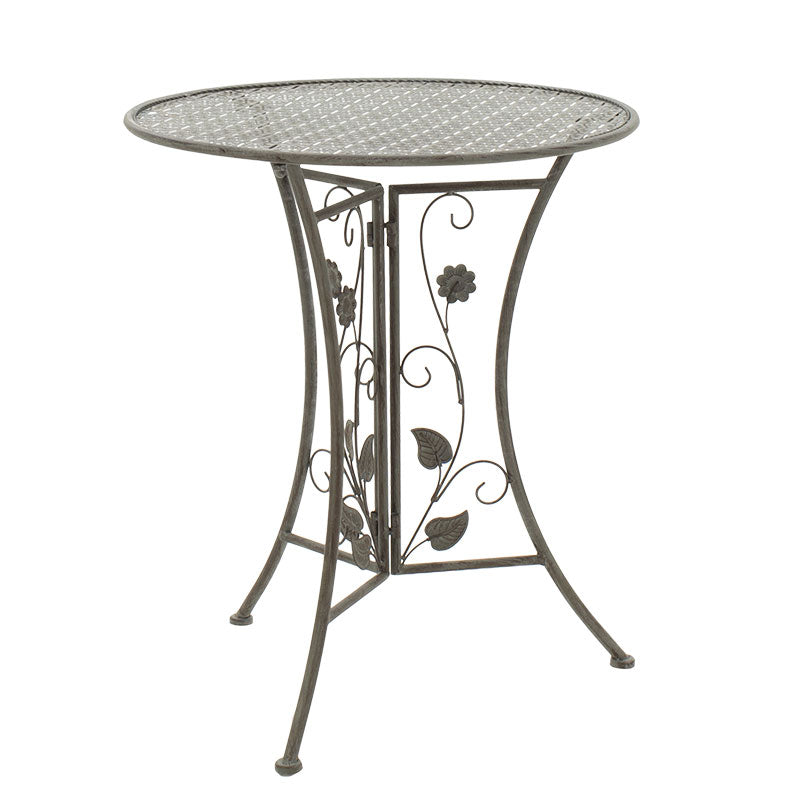 Трапезен комплект 3 бр Abriel антрацит античен метал с маса ф60см