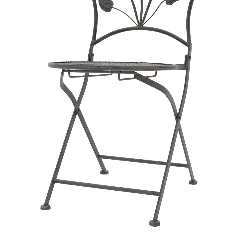 Трапезен комплект 3 бр Abriel антрацит античен метал с маса ф60см