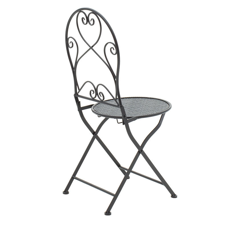 Трапезен комплект 3 бр Walen черен метал с маса ф 60см