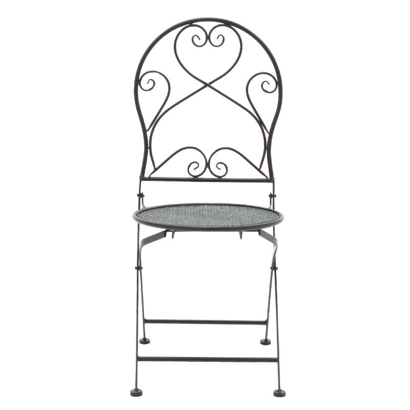 Трапезен комплект 3 бр Walen черен метал с маса ф 60см