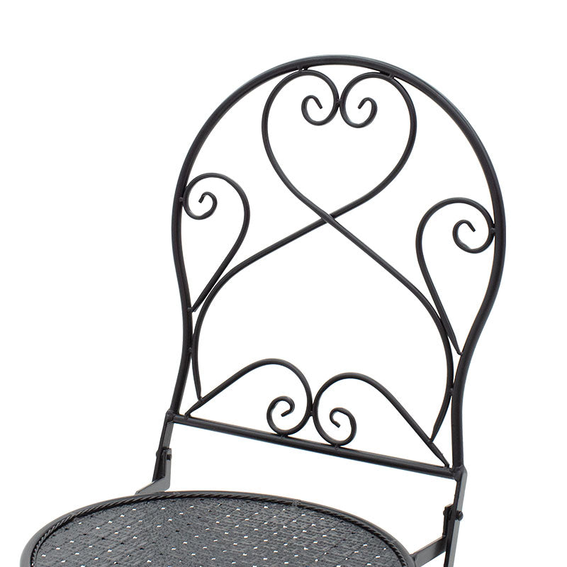 Трапезен комплект 3 бр Walen черен метал с маса ф 60см