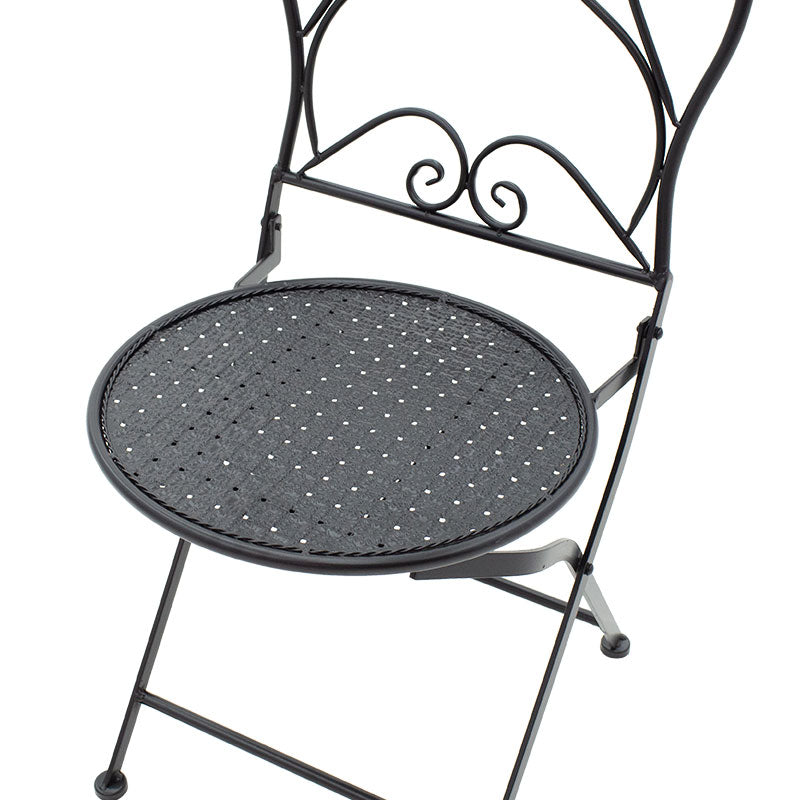 Трапезен комплект 3 бр Walen черен метал с маса ф 60см