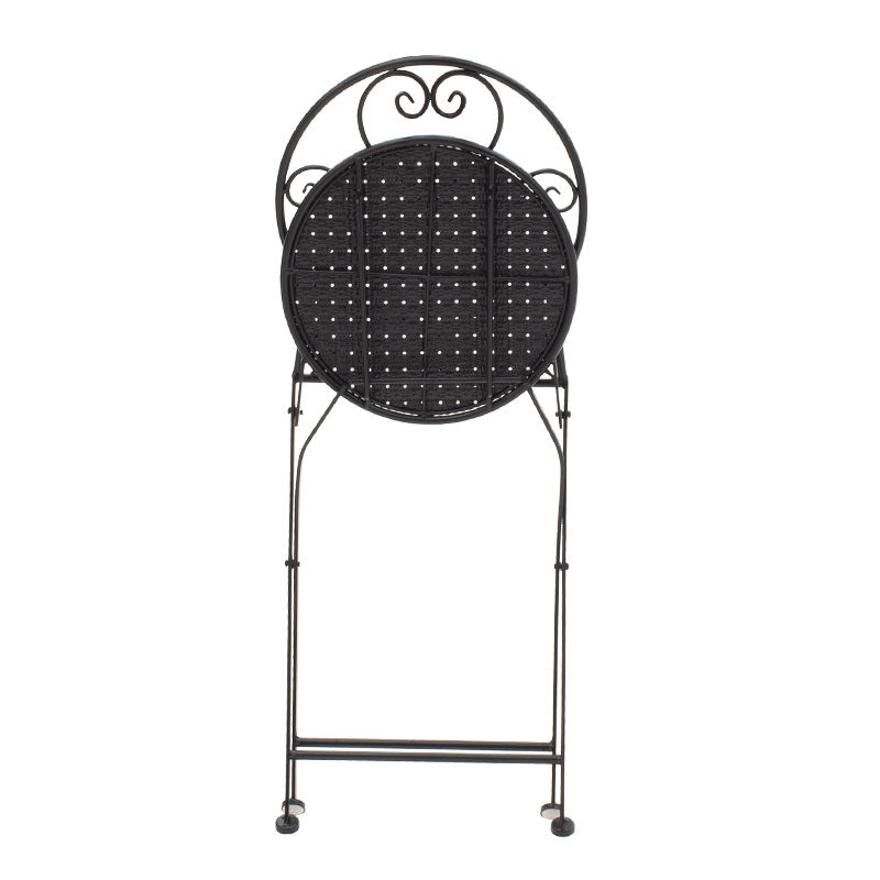 Трапезен комплект 3 бр Walen черен метал с маса ф 60см