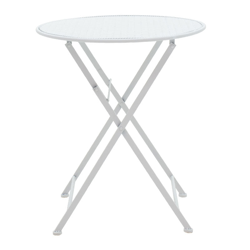 Трапезен комплект 3бр Walen бял метал с маса ф60см