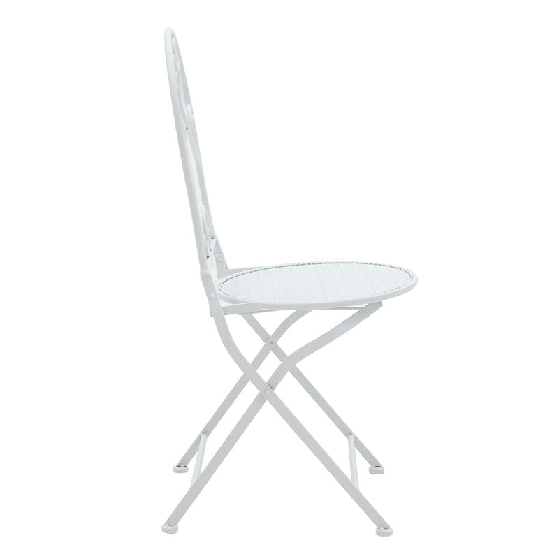 Трапезен комплект 3бр Walen бял метал с маса ф60см