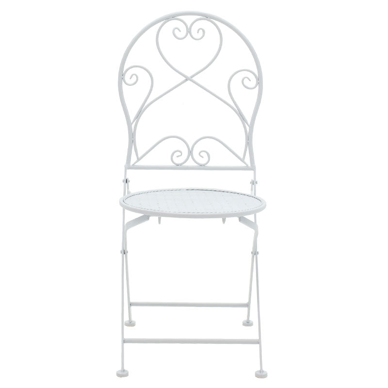 Трапезен комплект 3бр Walen бял метал с маса ф60см