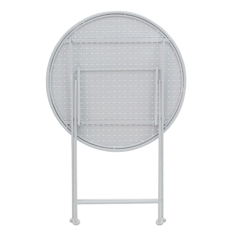 Трапезен комплект 3бр Walen бял метал с маса ф60см