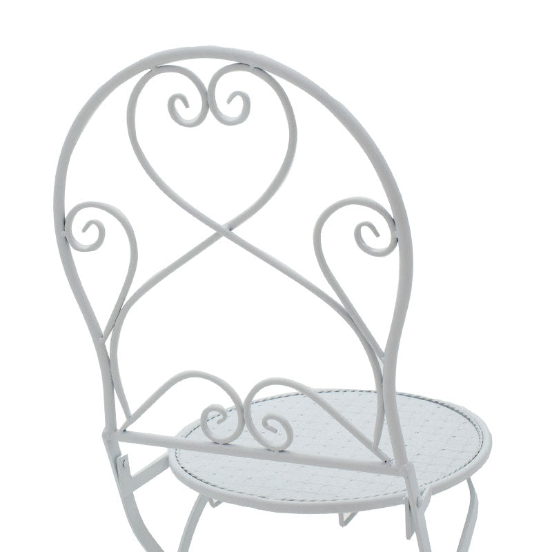 Трапезен комплект 3бр Walen бял метал с маса ф60см