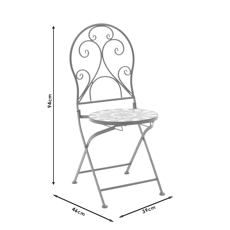 Mosaic трапезарен комплект 3 бр метален черен