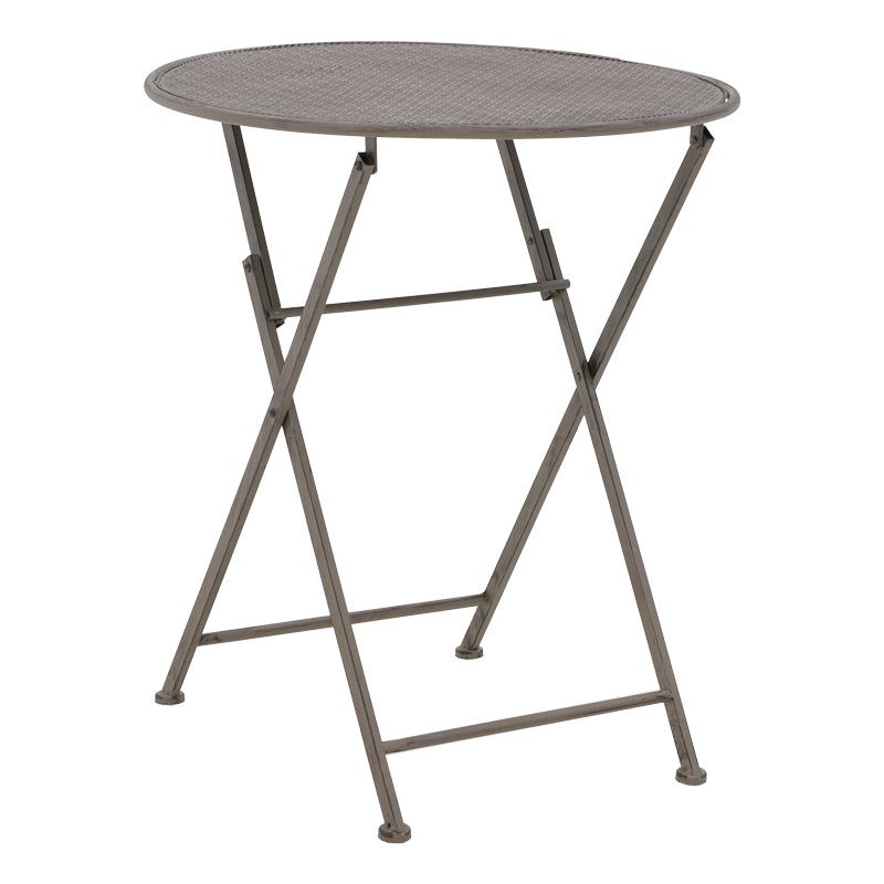 Комплект трапезна маса Walen от 3 бр. метални в бронзов нюанс с маса ф60