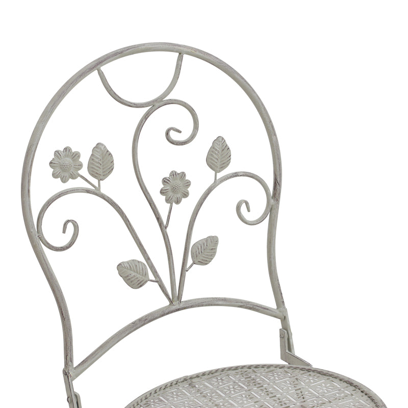 Трапезен комплект 3бр Abriel сив античен метал с маса ф60