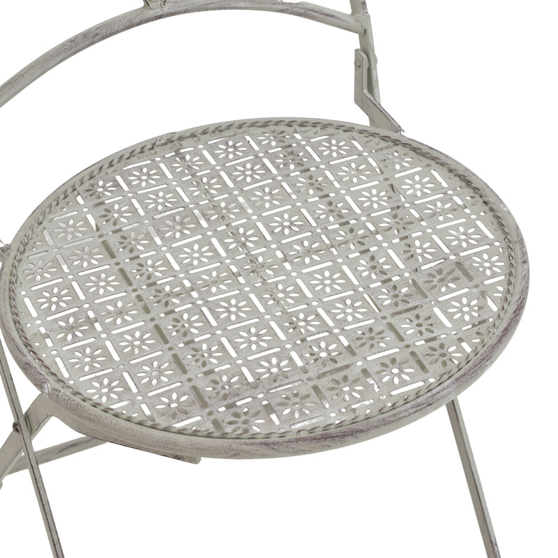 Трапезен комплект 3бр Abriel сив античен метал с маса ф60